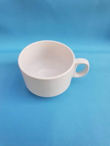 כוס קפה פורצלן לבן חלק - מקט
