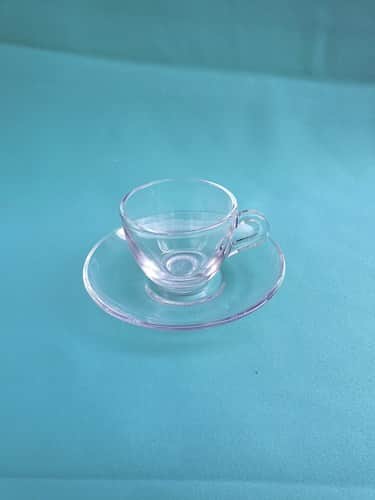 כוס אספרסו שקופה עם ידית ותחתית -