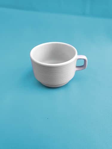 כוס קפה פורצלן לבנה פסים